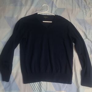 Classic V-Neck Sweater in Deep Blue